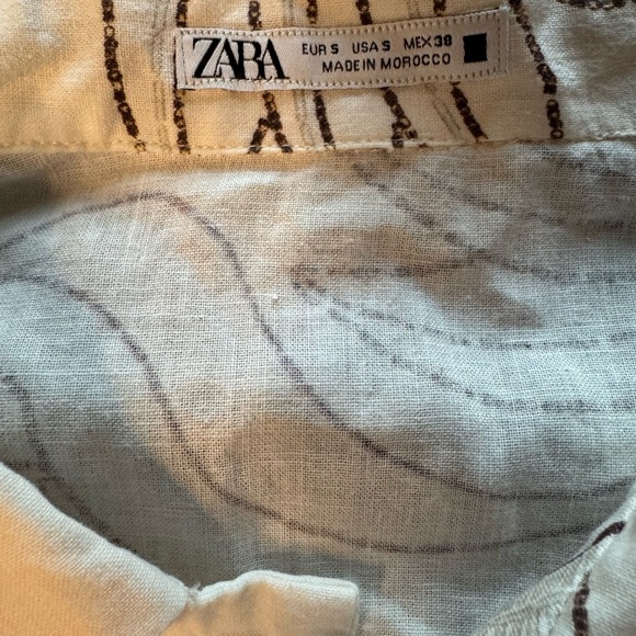 ZARA Linen Blend Men’s Button Up Shirt - Picture 7 of 8